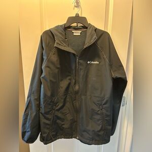 Men’s Large Columbia Black/Navy Soft Shell Hooded Jacket